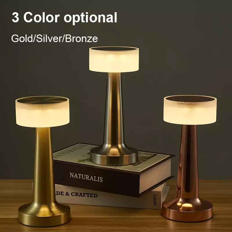 Led Nightlight Usb Charging Touch 3-Gear Color-Changing Retro Metal Desk Lamp Bar Desk Lamp Restaurant Bar Desk Lamp