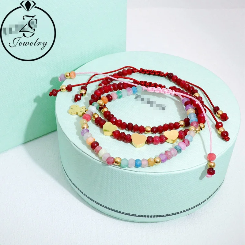 Handmade Rope String Braided Bracelet Stainless Steel Bracelet Multicolor Adjustable Girls Bracelet Custom Wholesale