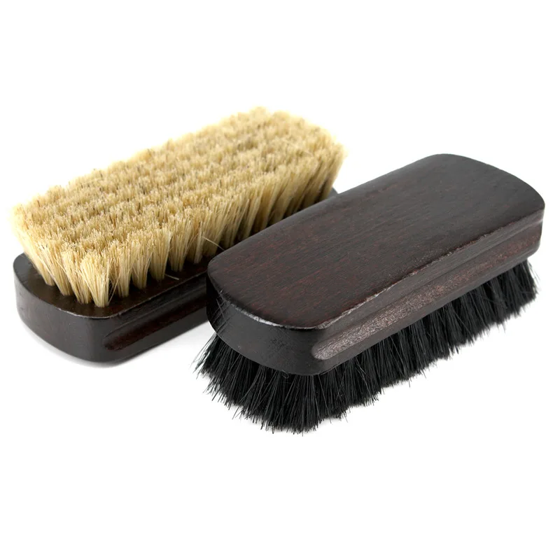 
Horsehair Shoe Shine Brushes with Horse Hair Bristles for Boots, Shoes & Other Leather Care 