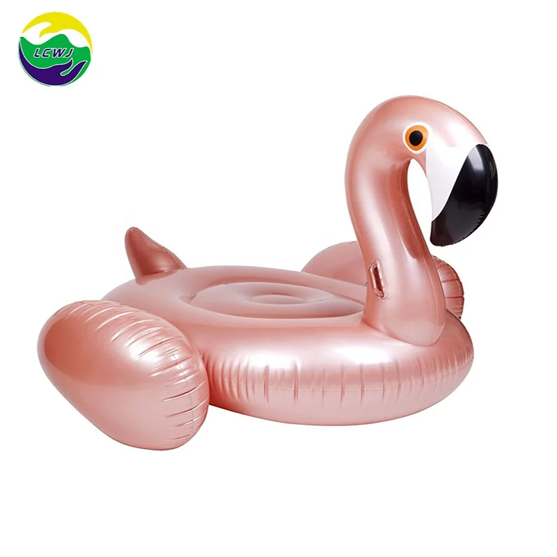 LC Funny Hot Sale Water Park Floating Toys Rose Gold Flamingo Pool Float Inflatable