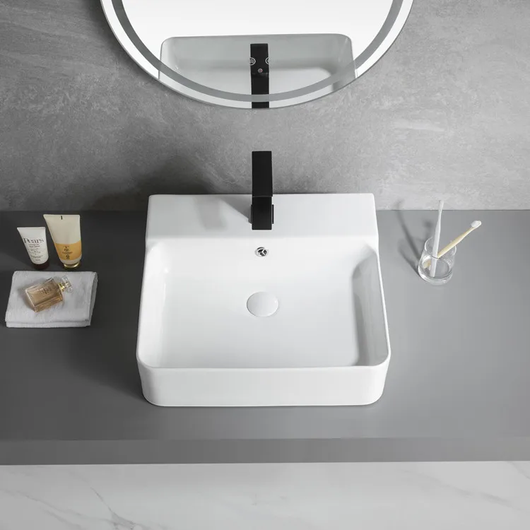 HY-8175-50 Public Used Hand Wash Basin Rectangular Sink