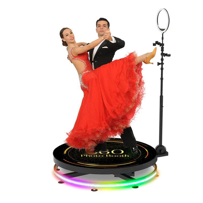 2022 Fast Shipping Rotating Platform Selfie Camera Backdrop Kiosk Machine Photobooth Ipad Magic Mirror 360 Photo Booth