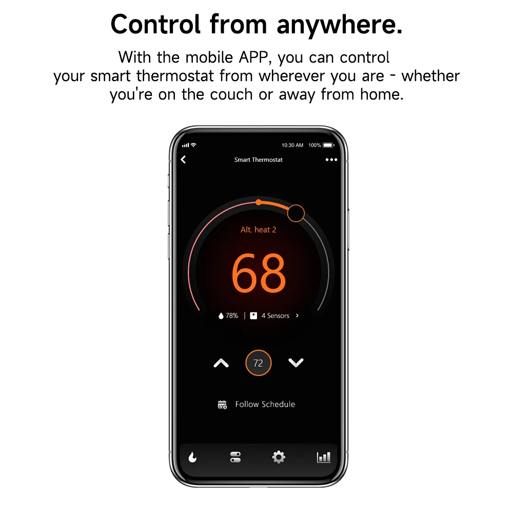 Google Home WiFi Smart Thermostat with Sensor Programmable HVAC Touchscreen Room Thermostat