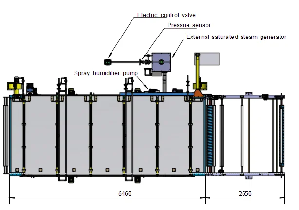 Large capacity steamer for reactive solution pigmen solution