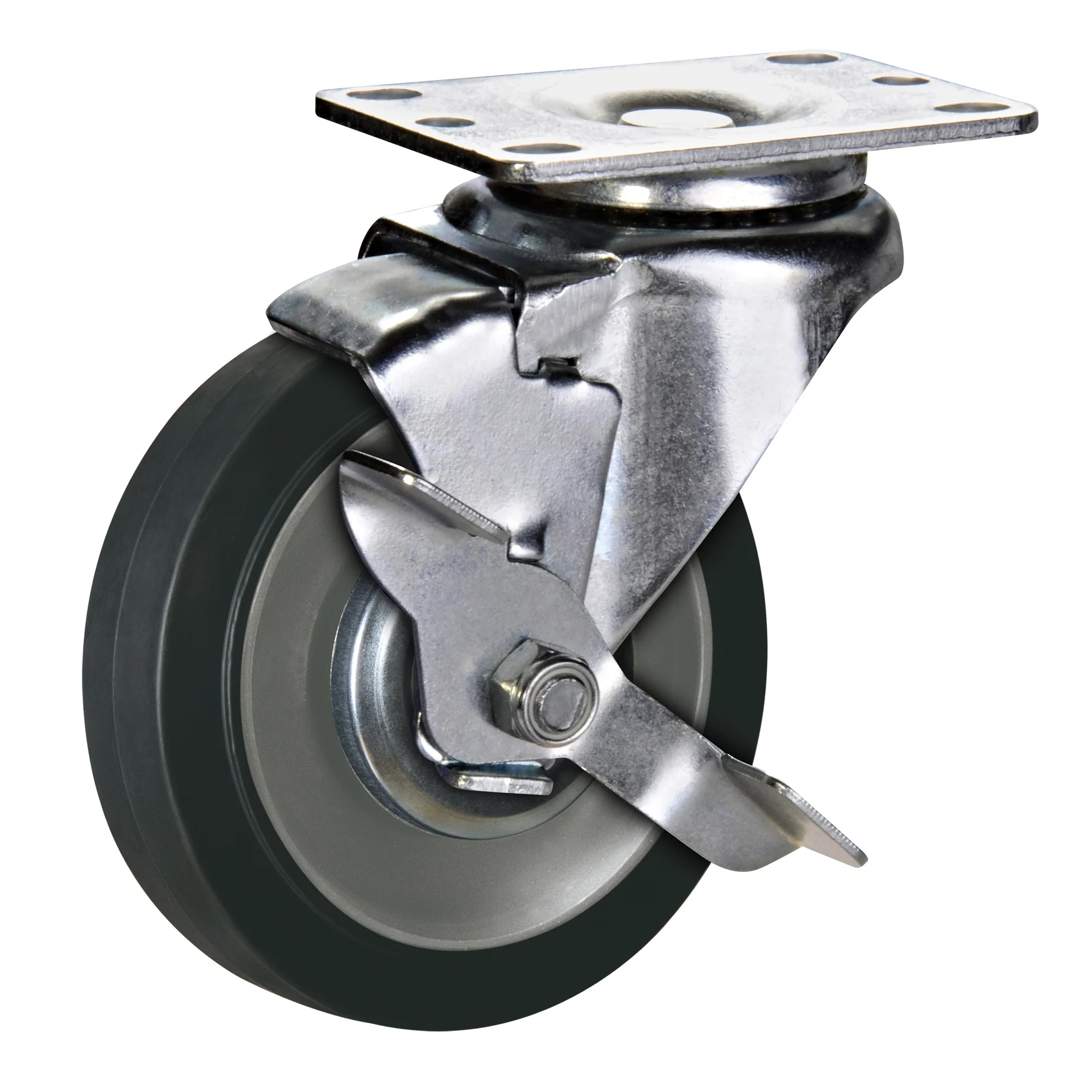 SS 2.5 3 4 5 inch tpr elastic rubber caster food cart wheels