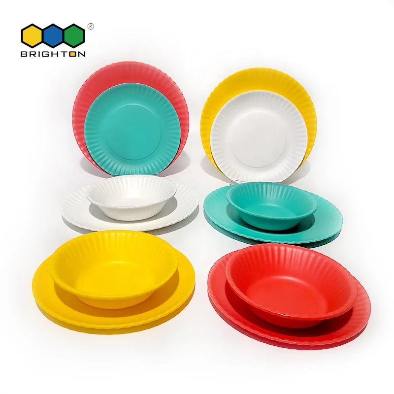 
Unique Origami Style Design stackable melamine janeese salad soup bowl red yellow white green for party 