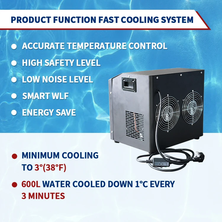 Commercial 1Hp Outdoor Water Chiller Ozone Ice Bath for Training Recovery Therapy Bathtub Accessory