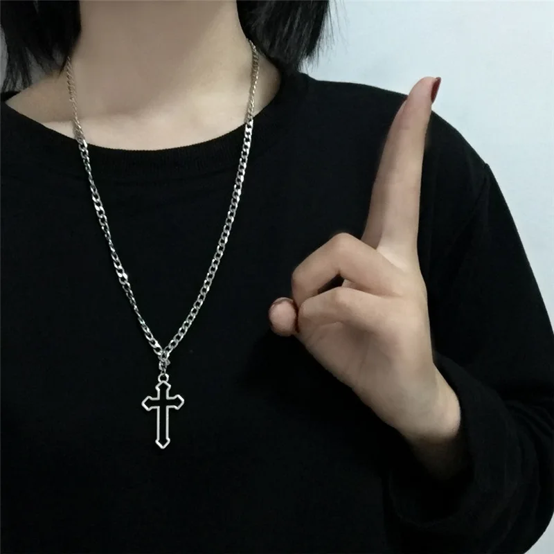 Silver Color Pad Lock Pendant Long Necklace Rock Hiphop Bijoux Brand New Rolo Cable Chain Necklace Women Collar Jewelry Choker