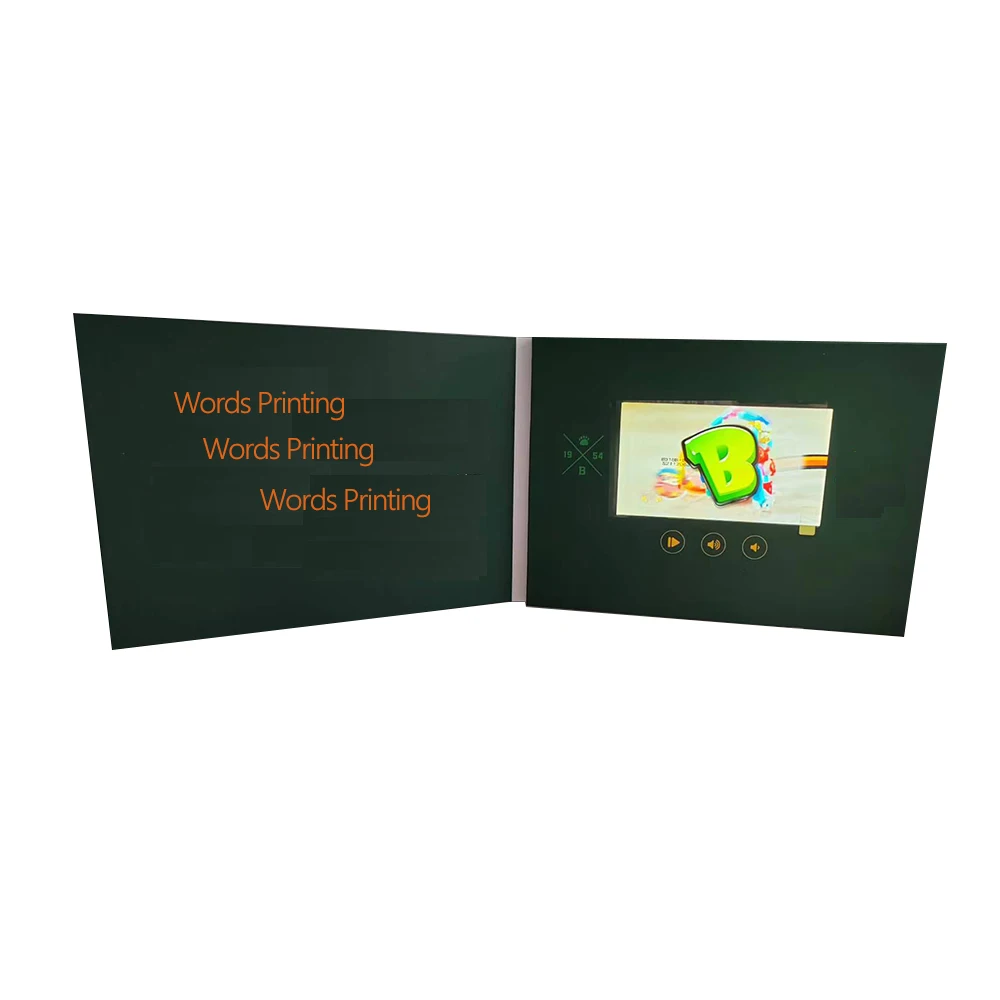 Advertising 2.4 4.3 5 7 10 inch LCD Video Brochure builit-in memory battery  Video Folder Business Greeting Card