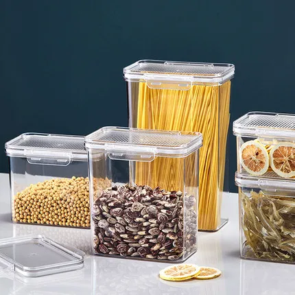 Exquisite workmanship 1800ml transparent solid quality plastic Sealed food storage box container
