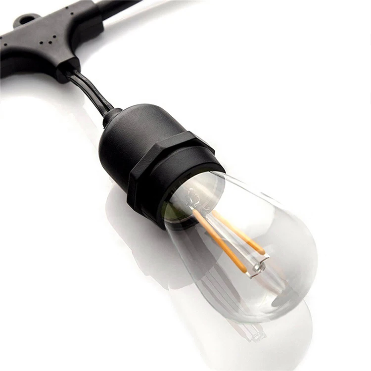 Высококачественный медный материал S14 48 футов светодиодные гирлянда уличные водонепроницаемые светильники для патио