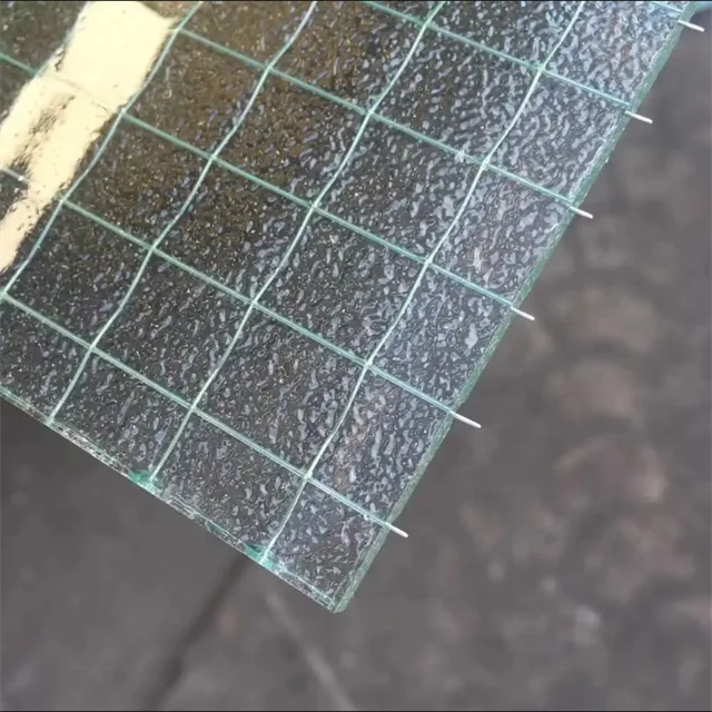 6mm 12mm laminated clear high quality wired mesh reinforced glass
