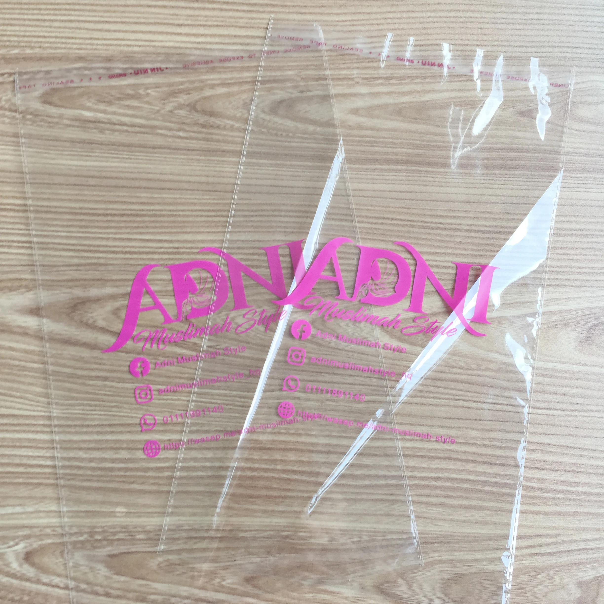 High Transparency Very Cheaper Printed Logo Clear Plastic OPP Poly Bags With Self Adhesive Strip Tape For Packaging