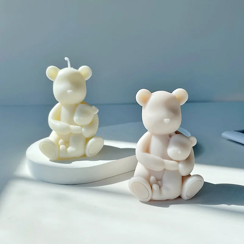 Cut Bear Candle Silicone molds aromatherapy candle making silicone moulds DIY love Bear plaster handmade mould