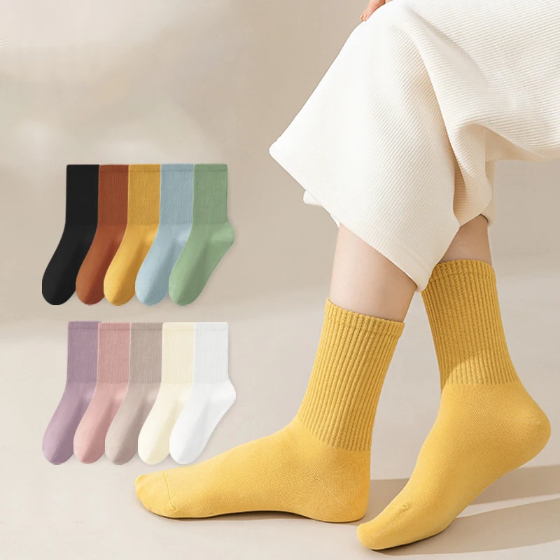 Jingwen OEM Calcetines De Mujer Cotton Cute Women Knitted Socks
