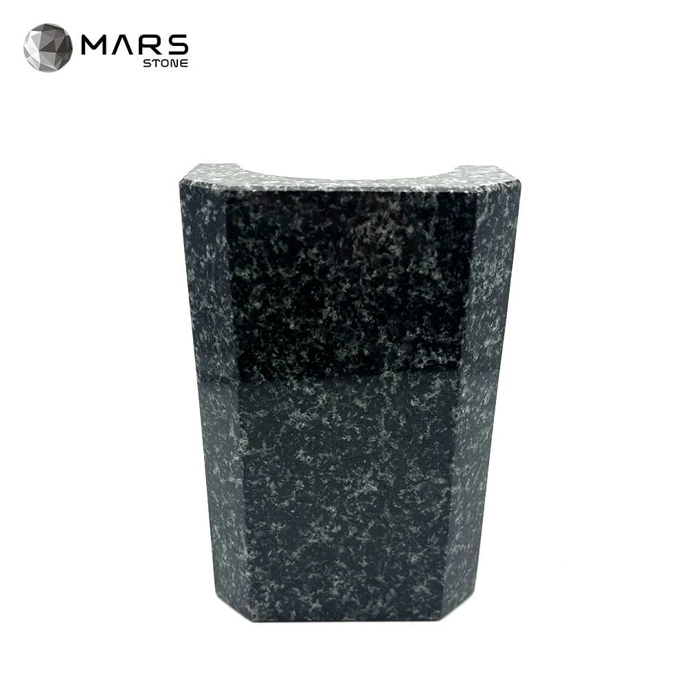 China Factory Black Granite Flower Memorial Grave Vases Customized Size Flower Vases Granite Pot For Cemetery Graves Tombstone