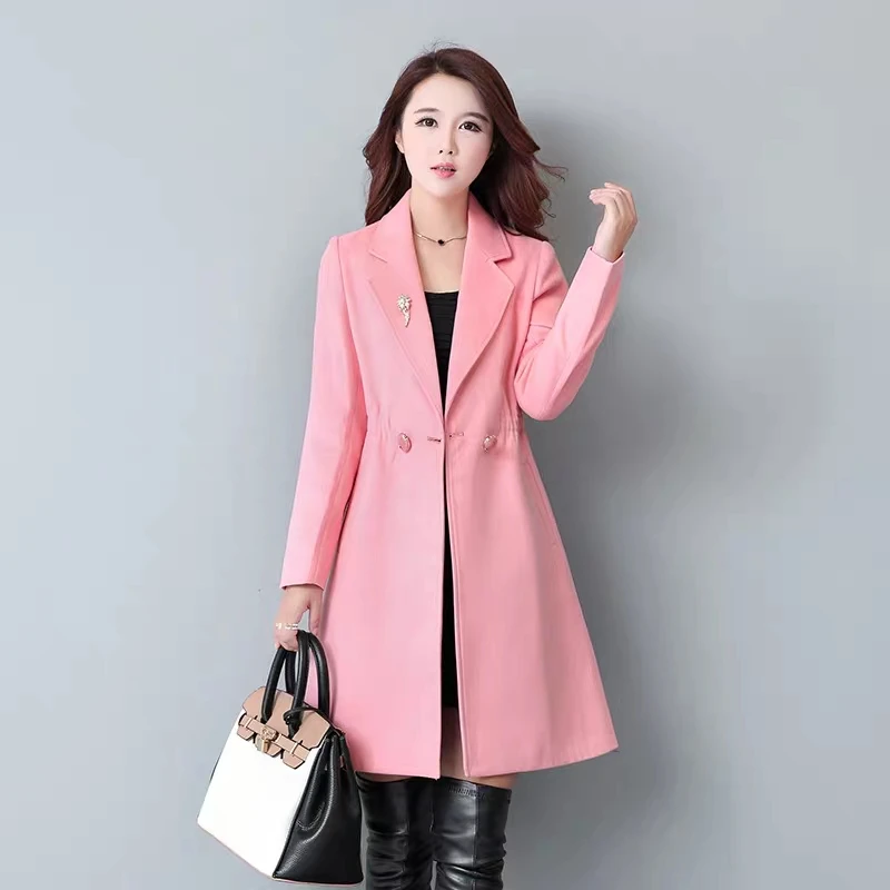 High-end made to measure woolen fabric overcoat for women