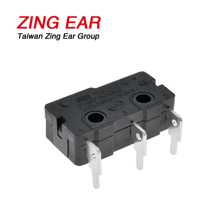 25T125 5E4 5A 125/250VAC 30VDC 1mm Travel 3 Pin PCB Snap Action Limi Tact Mini Right Angle Micro Switch