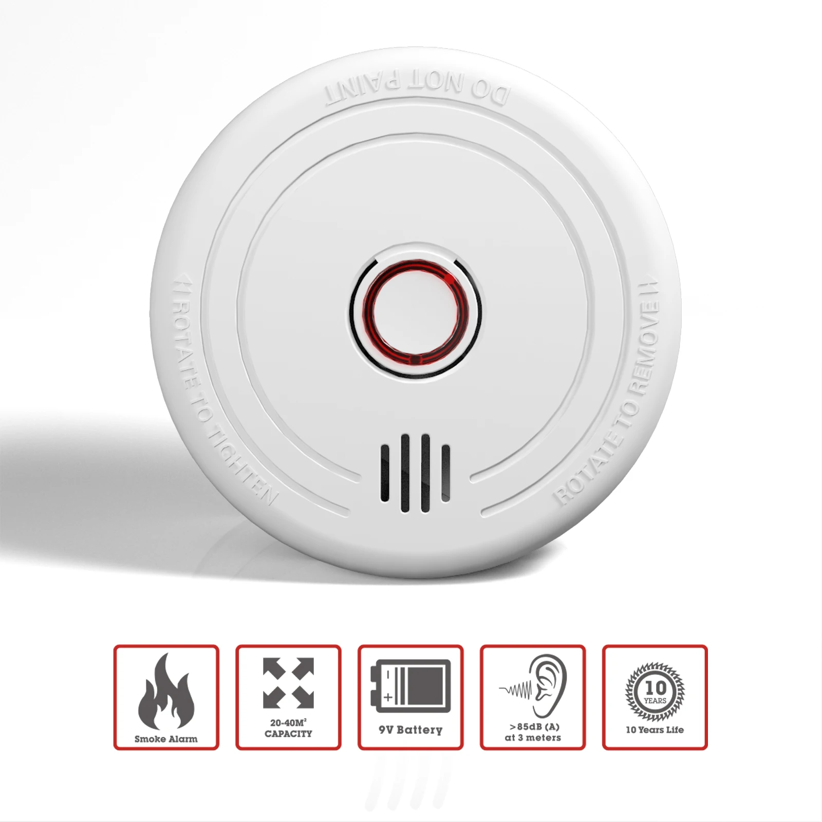 Small Home Fire Safety Alarm Safe Smoke Sensor Detector  Dc9v Battery Standalone En14604 Photoelectric Smoke Alarms