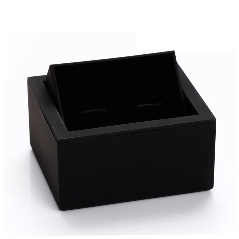 Роскошная вращающаяся Мужская запонка, Подарочная коробка с логотипом на заказ, черная пластиковая коробка для запонок