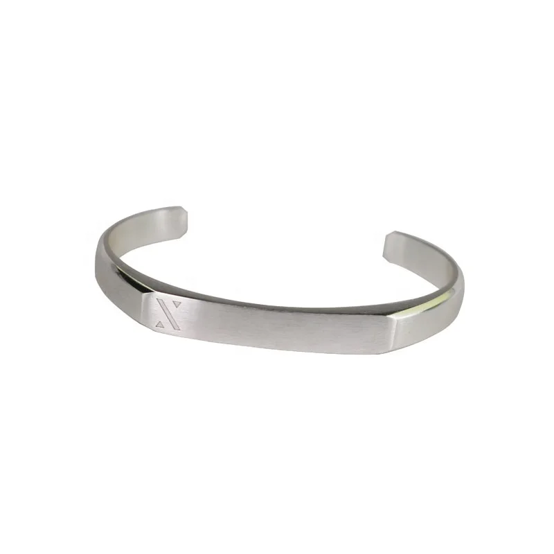 THX Jewelry Manufacture Direct Ready In Stock Wholesale One Fit All White stainless Steel Cuff Bracelet