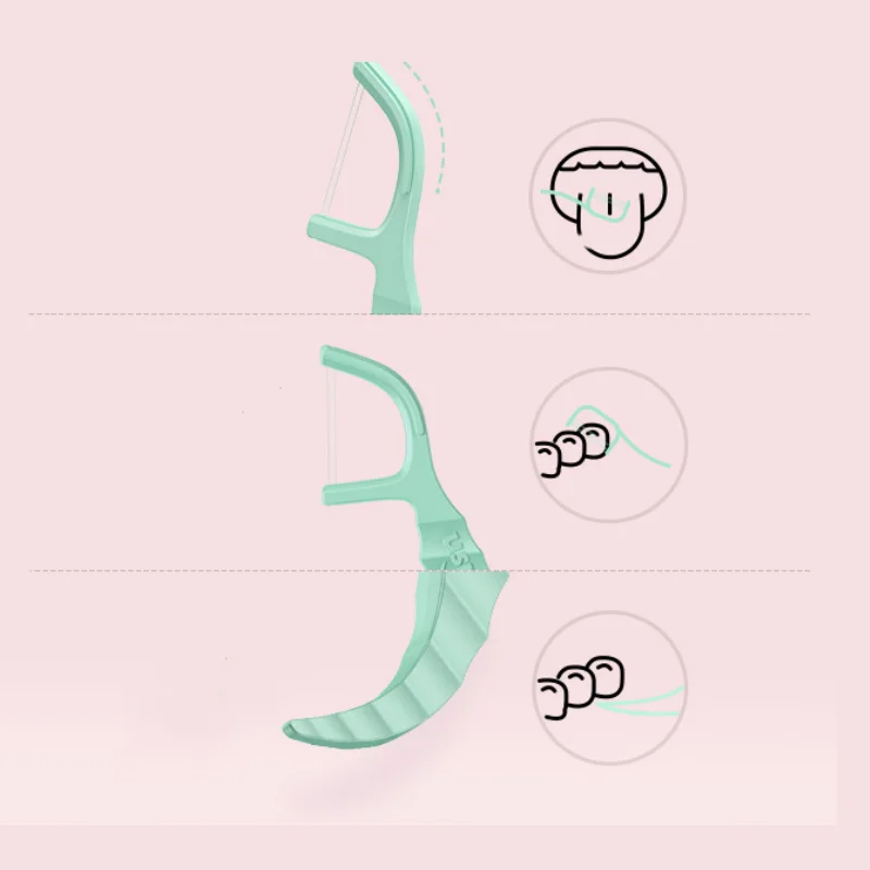 Meyarn Wholesale 50pcs dental floss picks manufacturing holder flosser tooth cleaning for all people