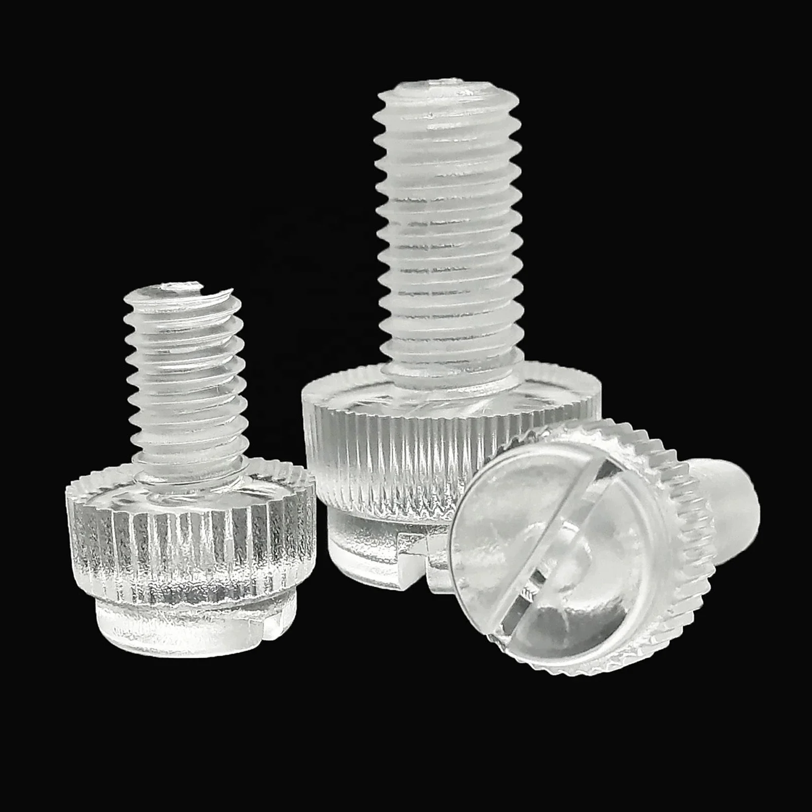 M3 M4 M5 M6 M8 Knurl Slotted Head Adjust  Acrylic Clear Transparent Plastic Thumbscrew Hand Tighten Thumb Bolt Screw