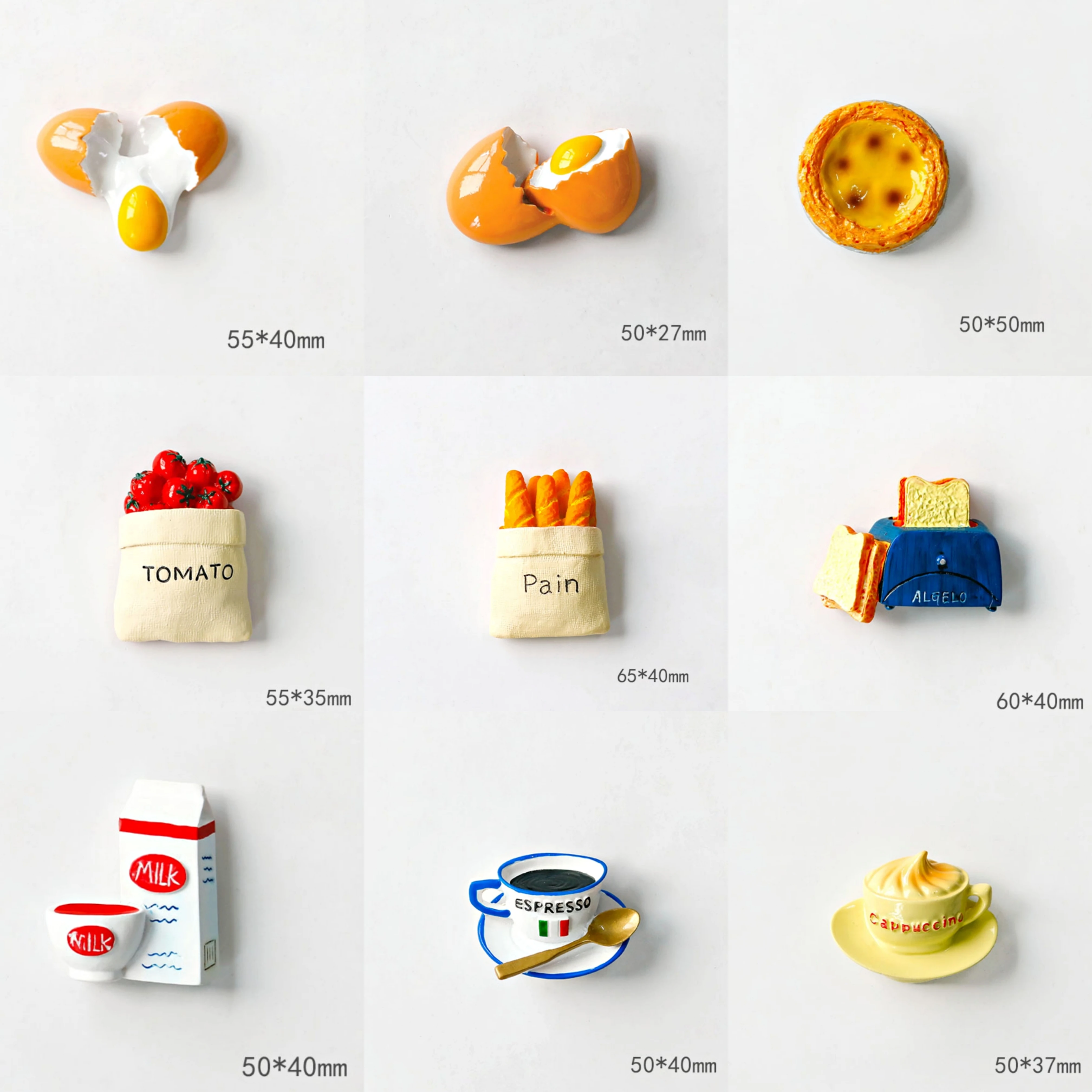 Custom Made Resin Creative 3D Food Fridge Magnets Kitchen Decoration Food Fridge Magnet Perfect for Refrigerator Stickers