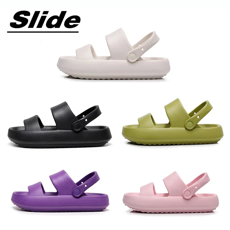 HOT Trends 2021 Custom Logo New Unisex Summer Sandals Men Flat Slides Shoes Women Slip On Eva Indoor Beach Ladies Slippers