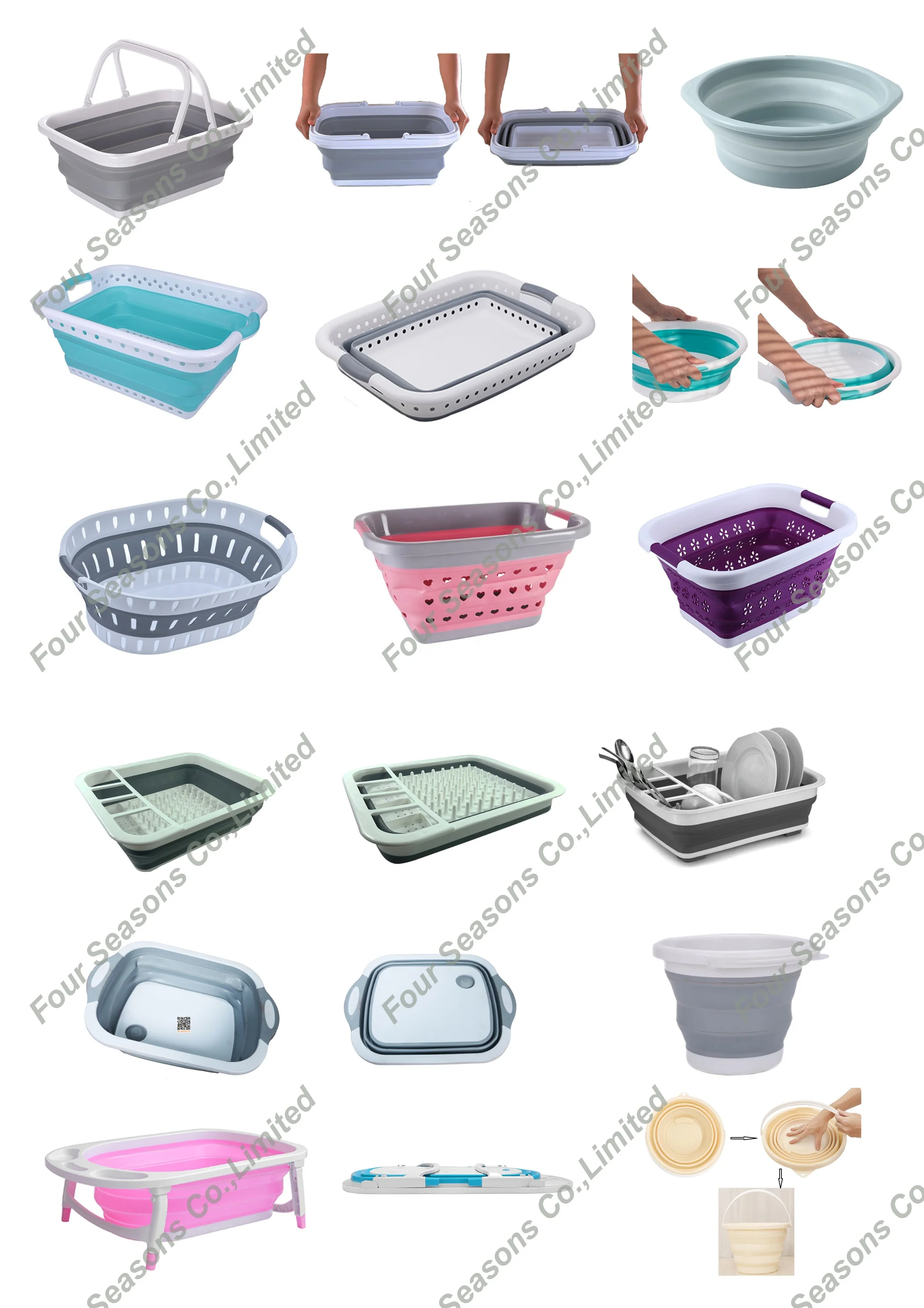 Складная Силиконовая раковина для стирки