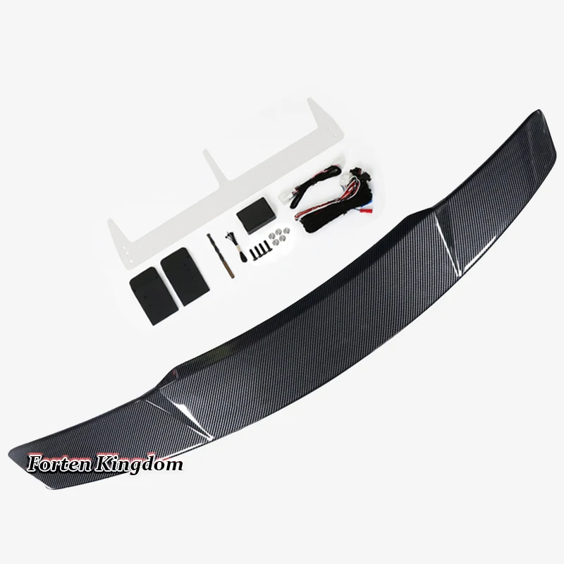 Auto Exterior Glossy Carbon Fiber Electric Automatically Universal Rear Trunk Tail Boot Lid Civic Spoiler Wing For All Sedan Car