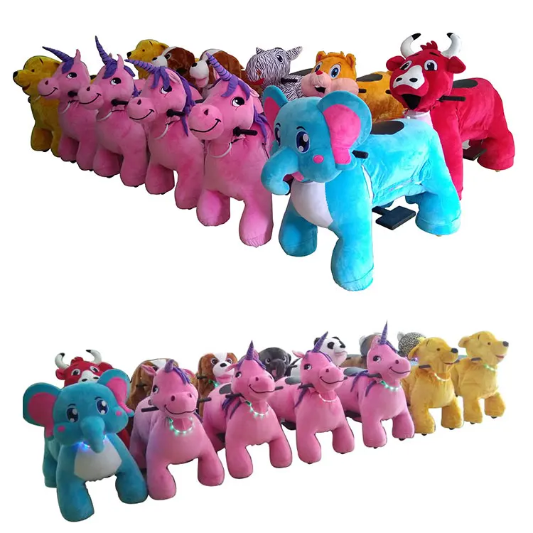 Kids electric battery operate animal scooters motorized plush riding animals cars