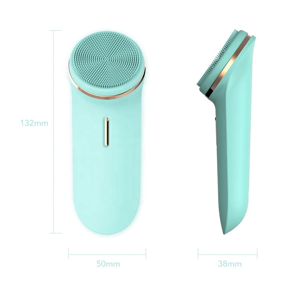 Professional Manufacturer Electronic Vibrating Pore Cleaner Massage Red LED Therapy Silicon Facial Cleaner Brush