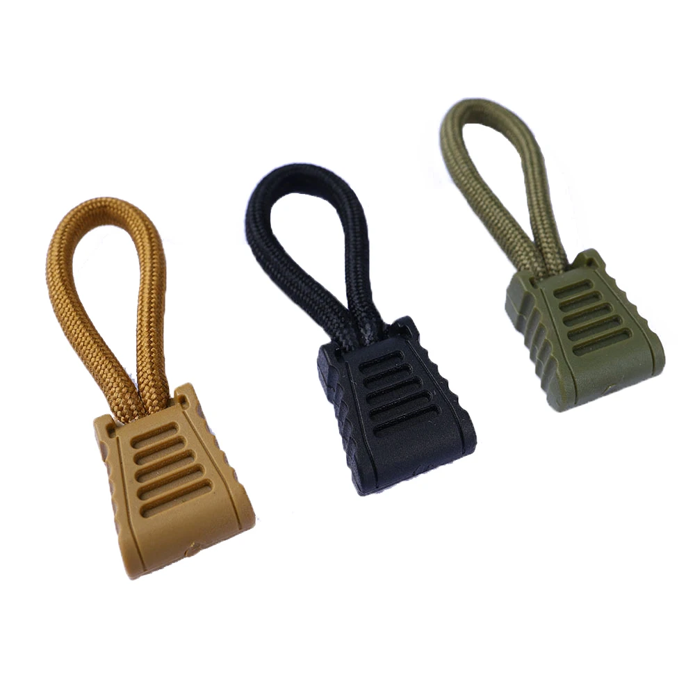 Zipper Pull  Replacement Plastic Custom Zipper Puller Rope Rubber Zip Strings Adjustable Sliders  Zipper Pulls