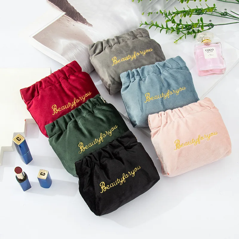 Super Selling Womens Small Cosmetic Bags Gift Coin Jewelry Bags Velvet Lipstick Pouch Makeup Bag