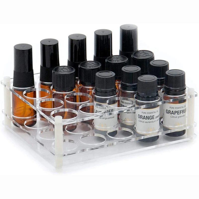 2021 Hot Sale Round Rotating Perfume Essential Oil Acrylic Bottle Display Stand