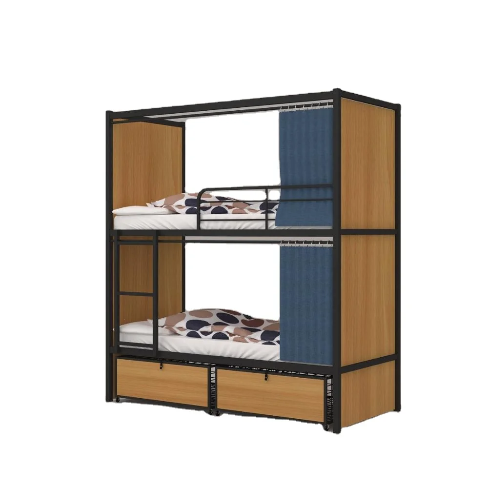 Hotel Furniture Modern Cheap Bed Frame Capsule Hotel Adults Metal Bunk Bed