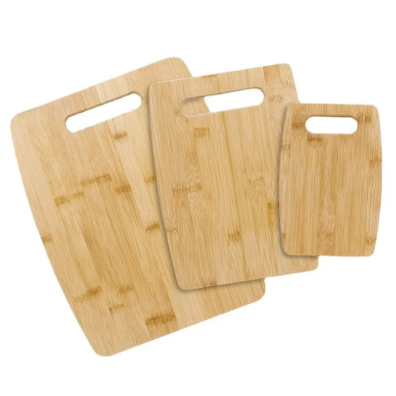 Custom Private Label Logo 3 Pieces Eco-friendly Kitchen Large Organic Bamboo Cutting Boards Chopping Blocks Set