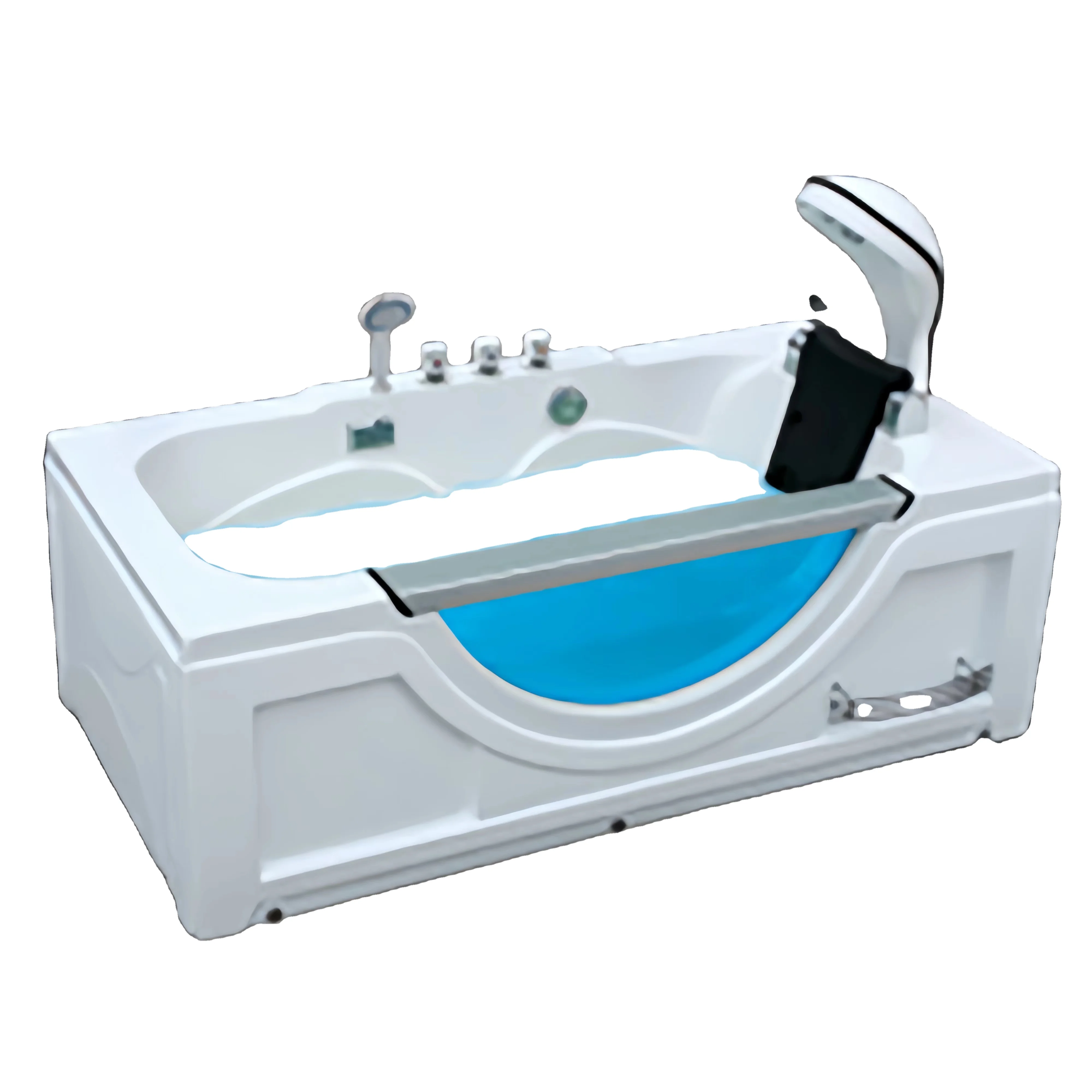 CLASIKAL Luxury independent soaking bathtub with armrest and control panel acrylic rectangular surfing massage bathtub