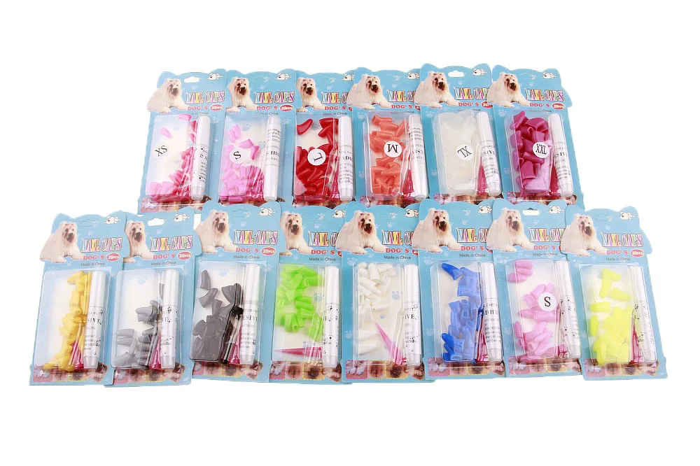 2025 New Colorful Colorful Pet Supplies Rubber Cat Nail Claw Paws Caps Pet Dog Nail Caps