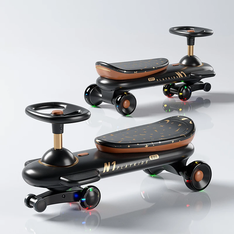 Outdoor Toys Baby Swing Car With Music And Light For Kids Sliding Car Ride On Wiggle Children Swing And Twister Car