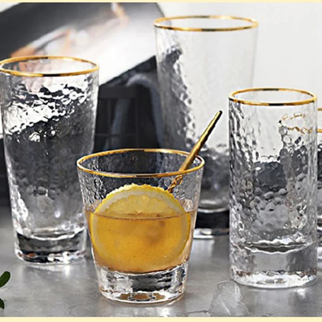 Japanese Style Phnom Penh Hammer Crystal Lead-Free Cup Transparent Glass Drink Cups