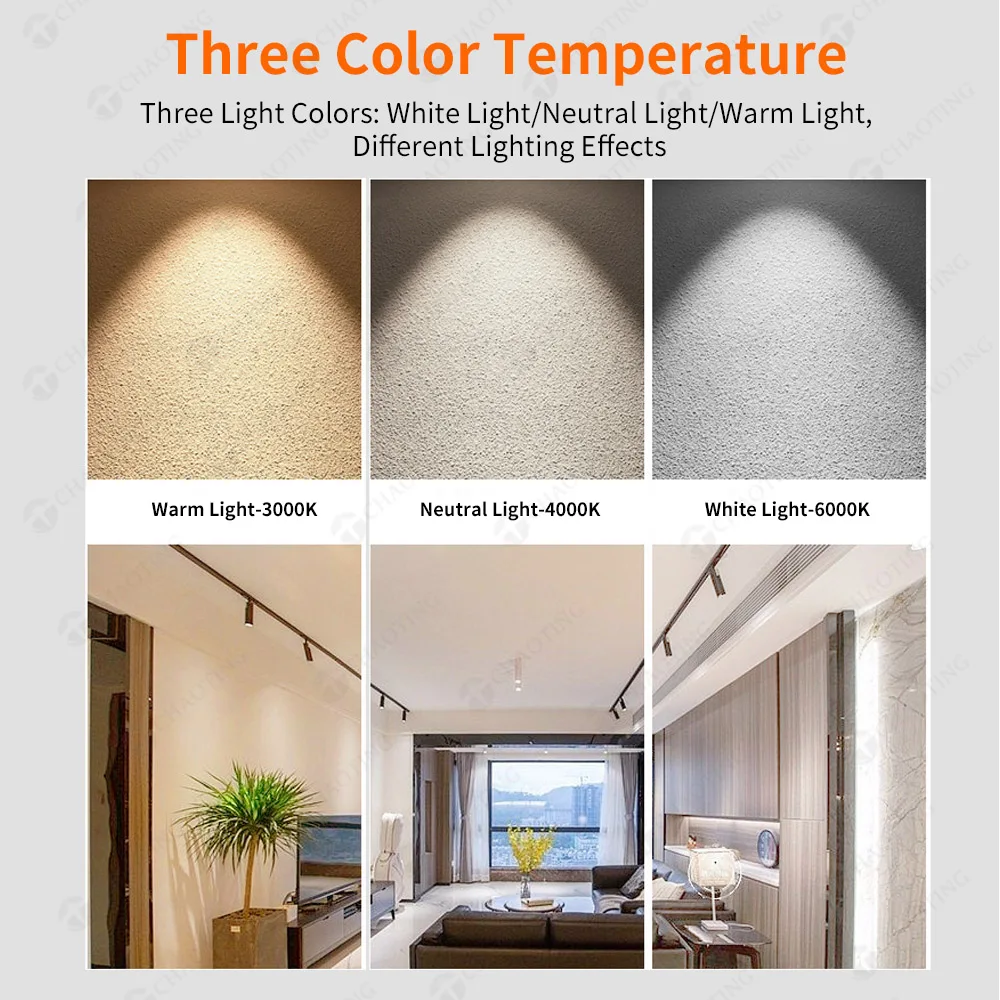 Competitive Price 2 3 4 Wires 3 Phase Recessed Surface Mounted Led Track Lighting 20W 30W Cob Spotlights Track Rail Spot Lights