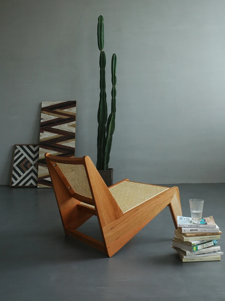 Factory Wholesale Natural Rattan Chair High Back Ash Wood Leisure Chair Lounge Sofa Recliner Living Room Chair Flat Packing Read