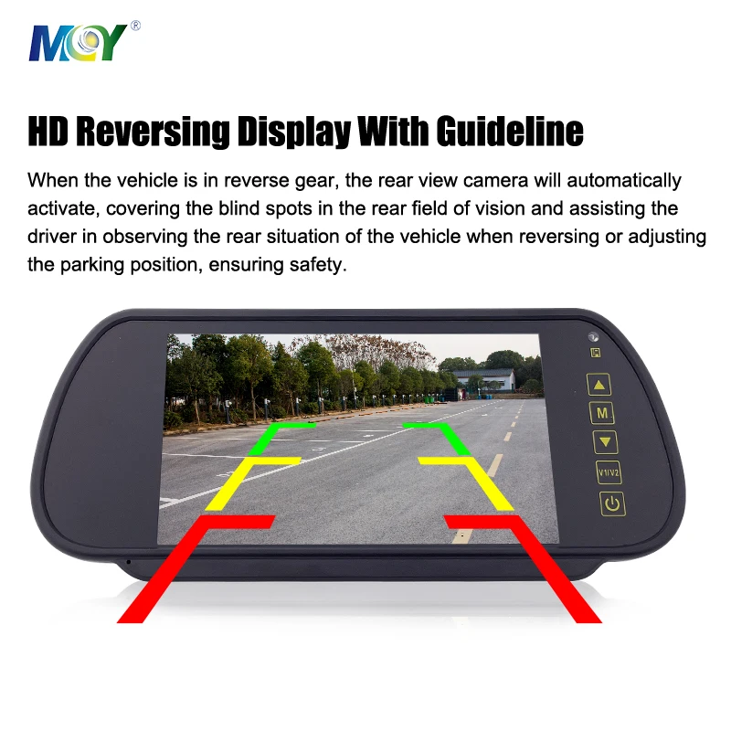 MCY HD CCTV Touch Rear View Mirror Backup Reversing Camera 7 Car Monitors