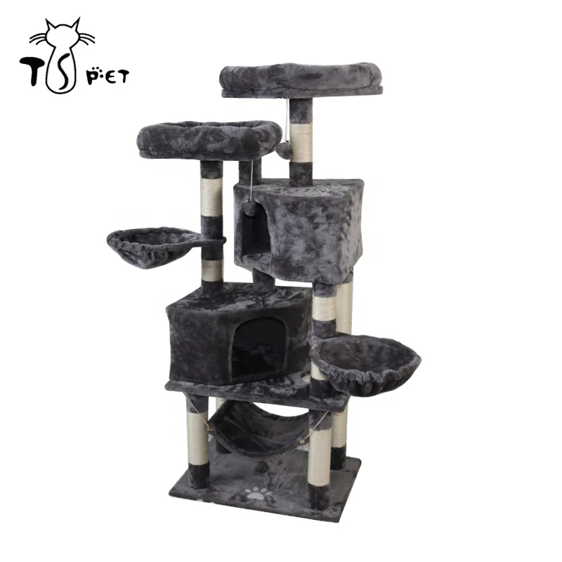 BSCI Certificated Big Scratching Furniture Playhouse Condo Cat Trees Tower For Kittens