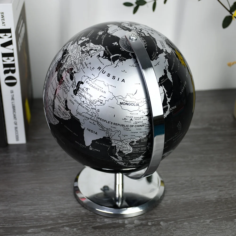200mm geography silver  world map globe for kids children gifts