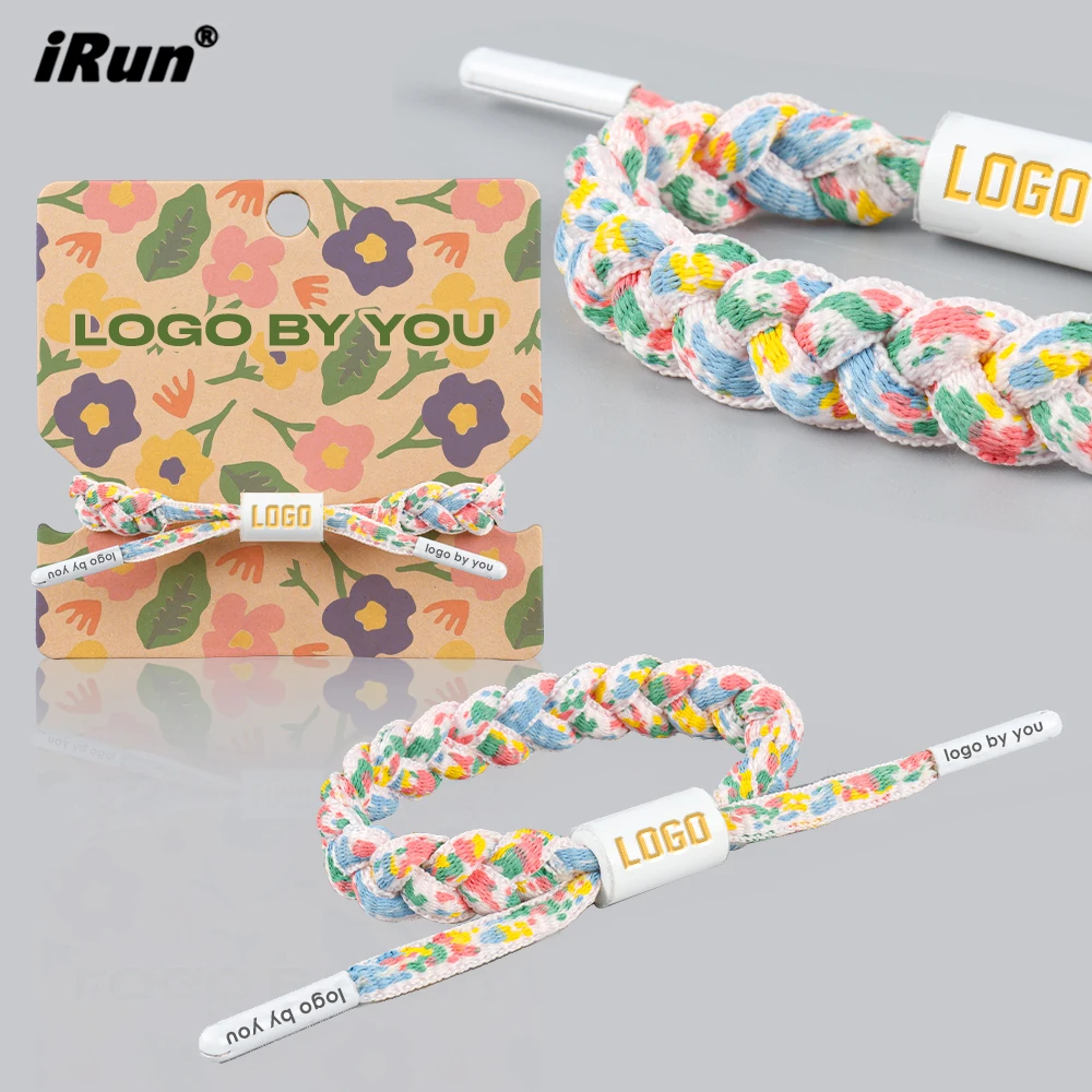 iRun Custom Braided Bracelet Colorful Pattern Shoelaces Bracelet String Braided Rope Bracelet for Sports Accessory