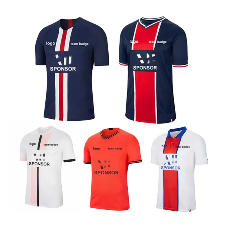 Wholesale Custom Logo Thailand Sportswear Breathable Psg Football Jersey 21/22 Soccer Wear Uniform Set