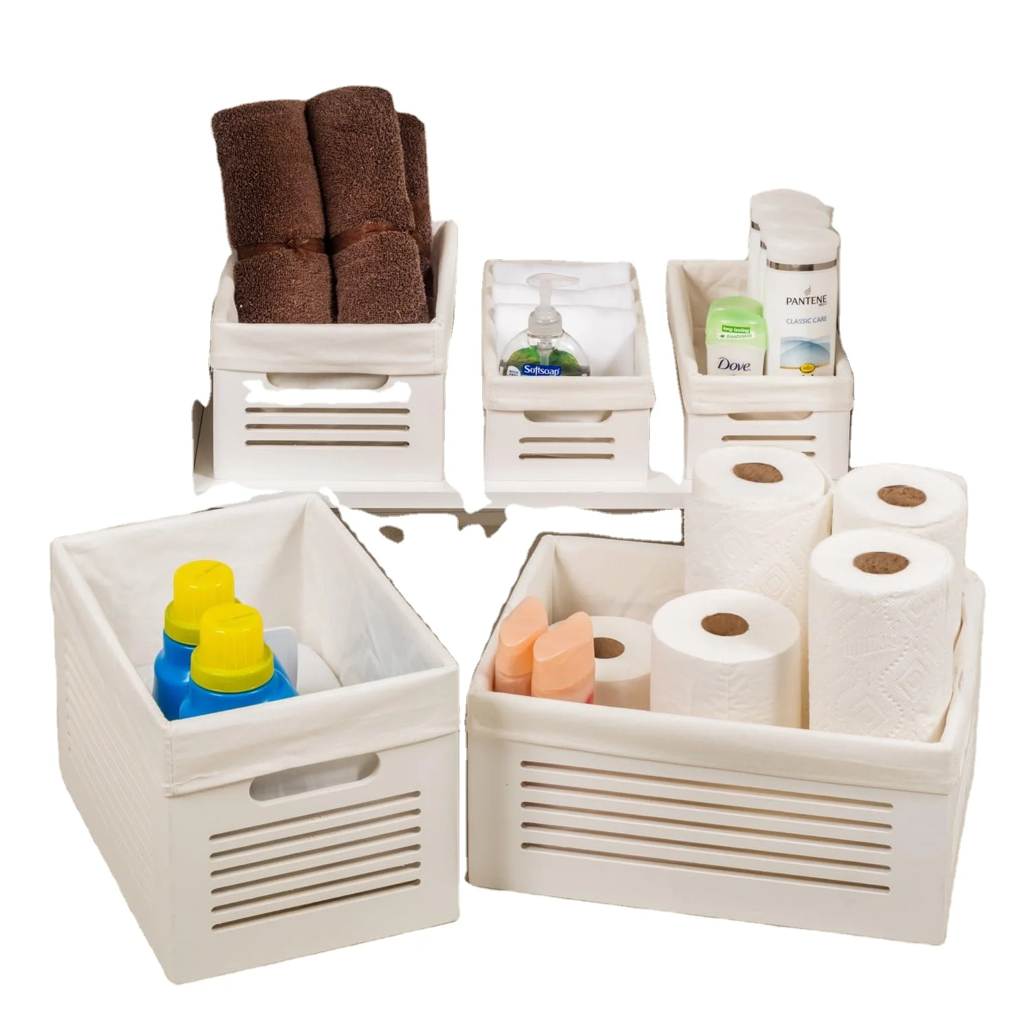 Wooden Bathroom Decor Box Toilet Paper Basket and Tank Basket Topper Decorative Bathroom Organizer Vanity Storage Bin